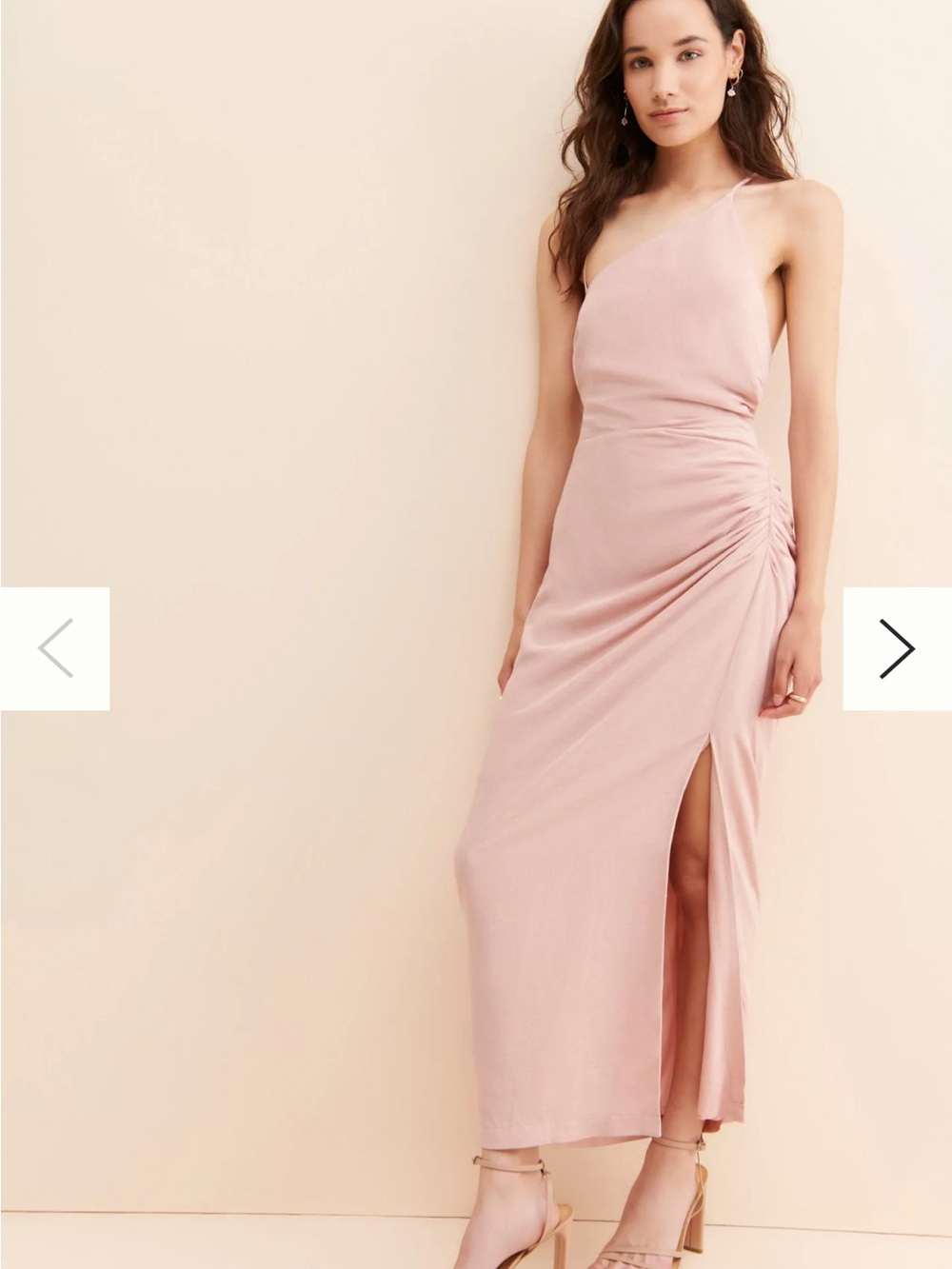 Anthropologie Asymmetrical Ruched Midi Dress